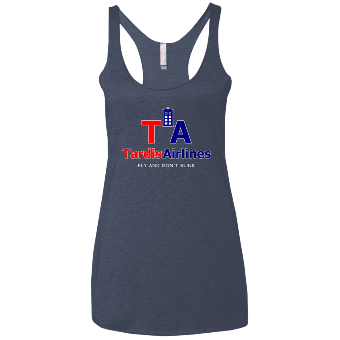 T-Shirts Vintage Navy / X-Small Tardis Airlines Women's Triblend Racerback Tank