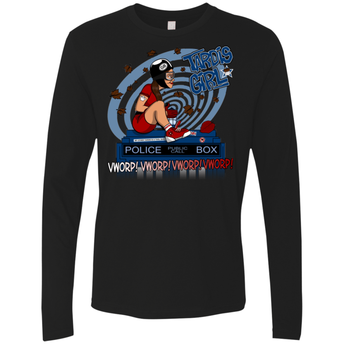 T-Shirts Black / Small Tardis Girl Men's Premium Long Sleeve