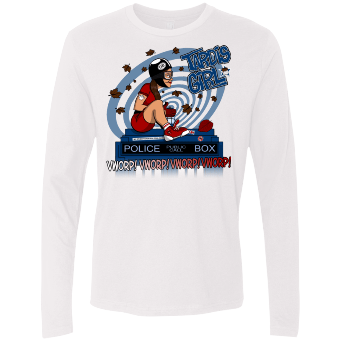 T-Shirts White / Small Tardis Girl Men's Premium Long Sleeve