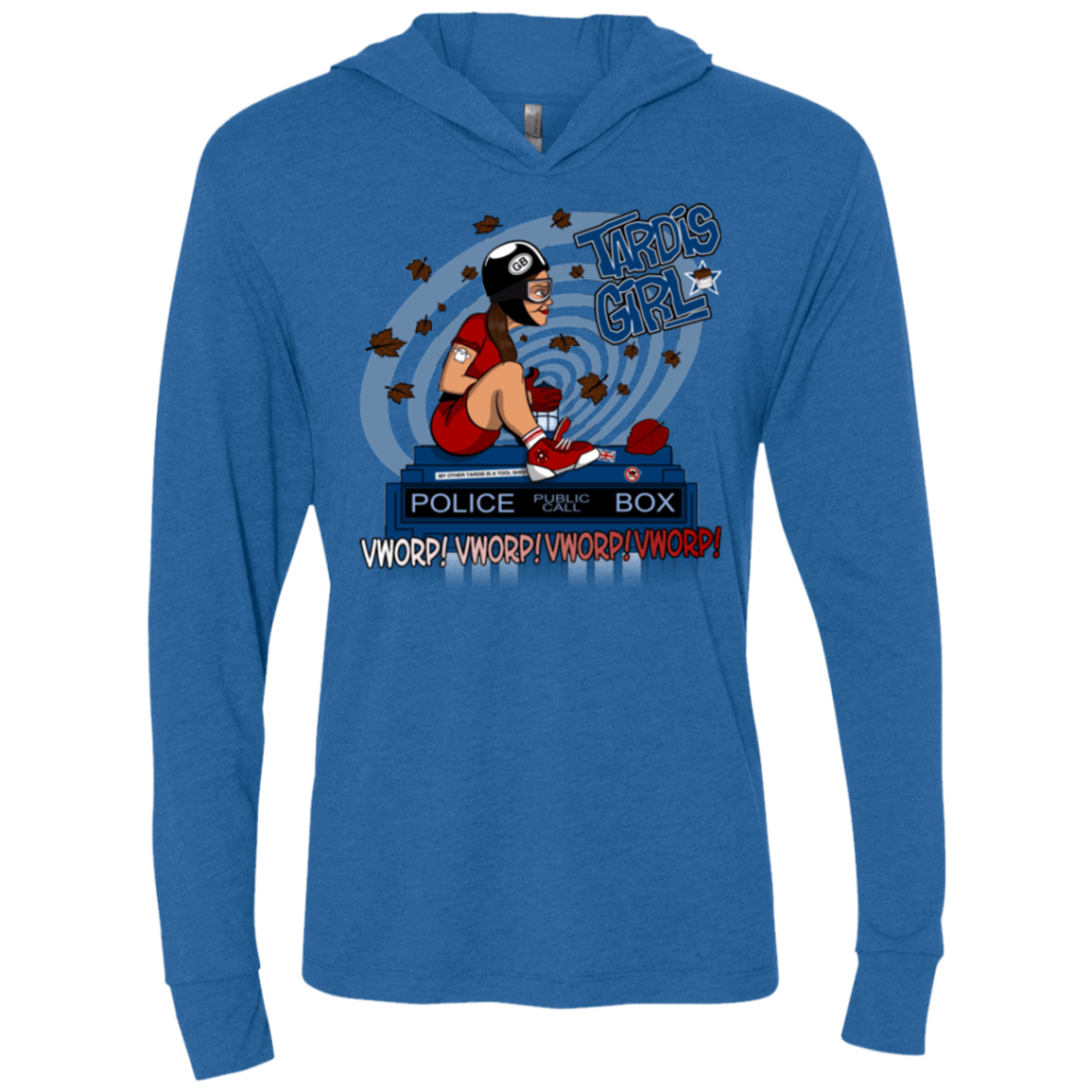 T-Shirts Vintage Royal / X-Small Tardis Girl Triblend Long Sleeve Hoodie Tee