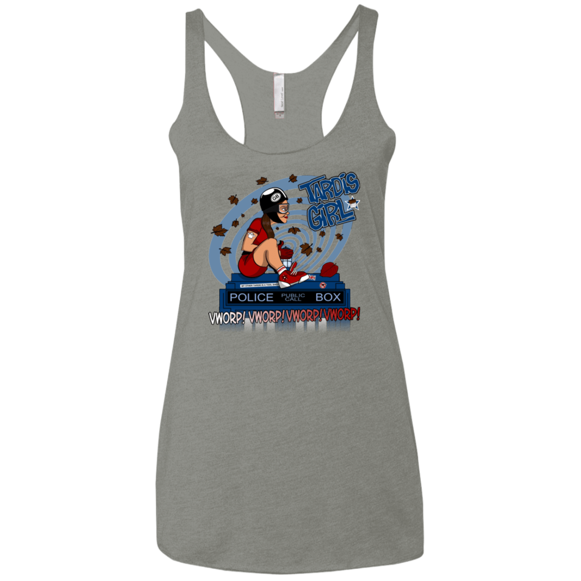 T-Shirts Venetian Grey / X-Small Tardis Girl Women's Triblend Racerback Tank