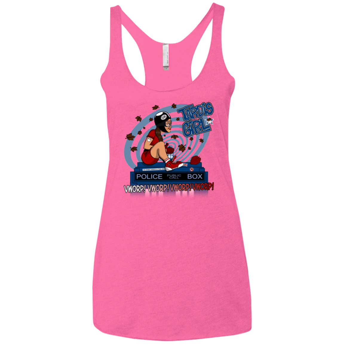T-Shirts Vintage Pink / X-Small Tardis Girl Women's Triblend Racerback Tank