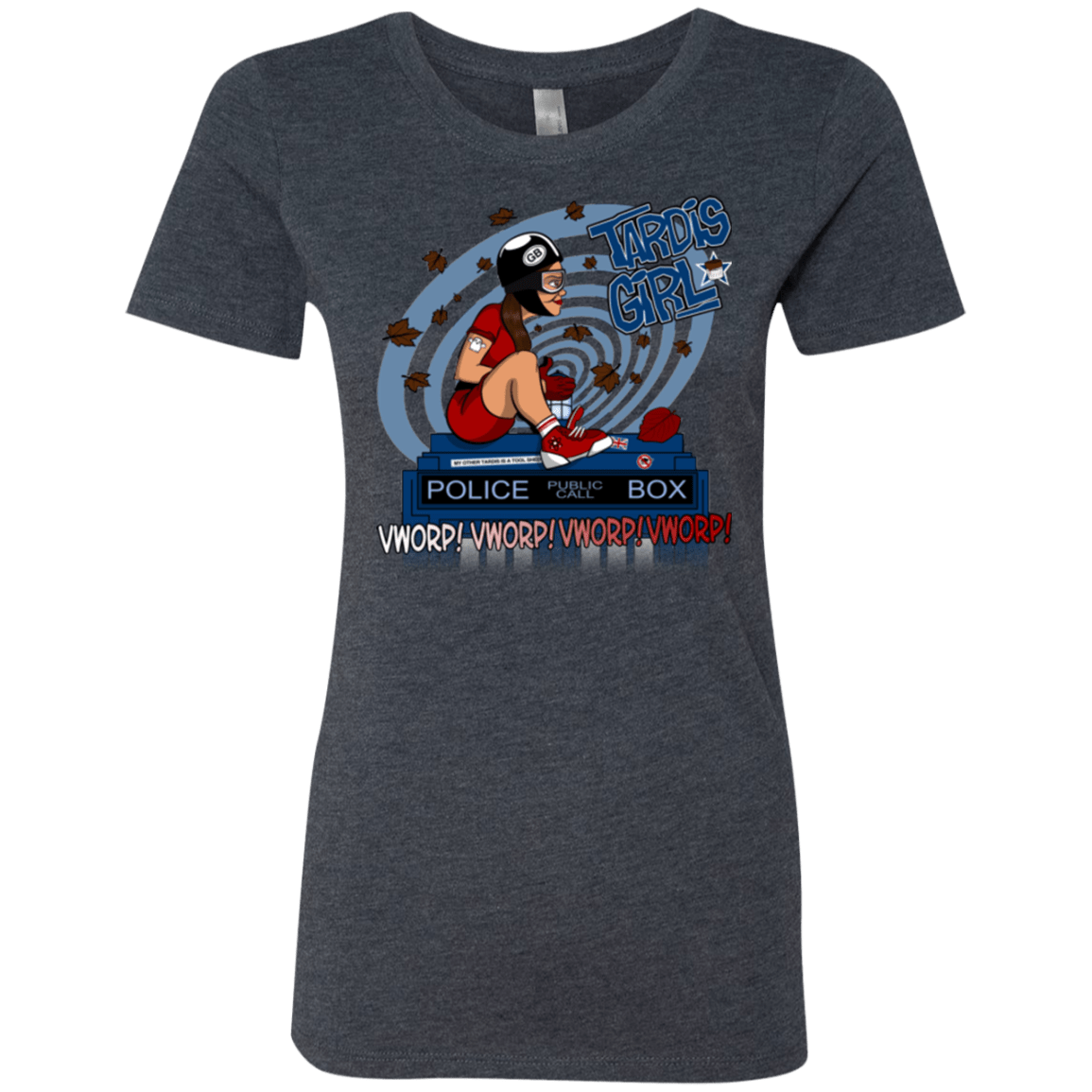 T-Shirts Vintage Navy / Small Tardis Girl Women's Triblend T-Shirt