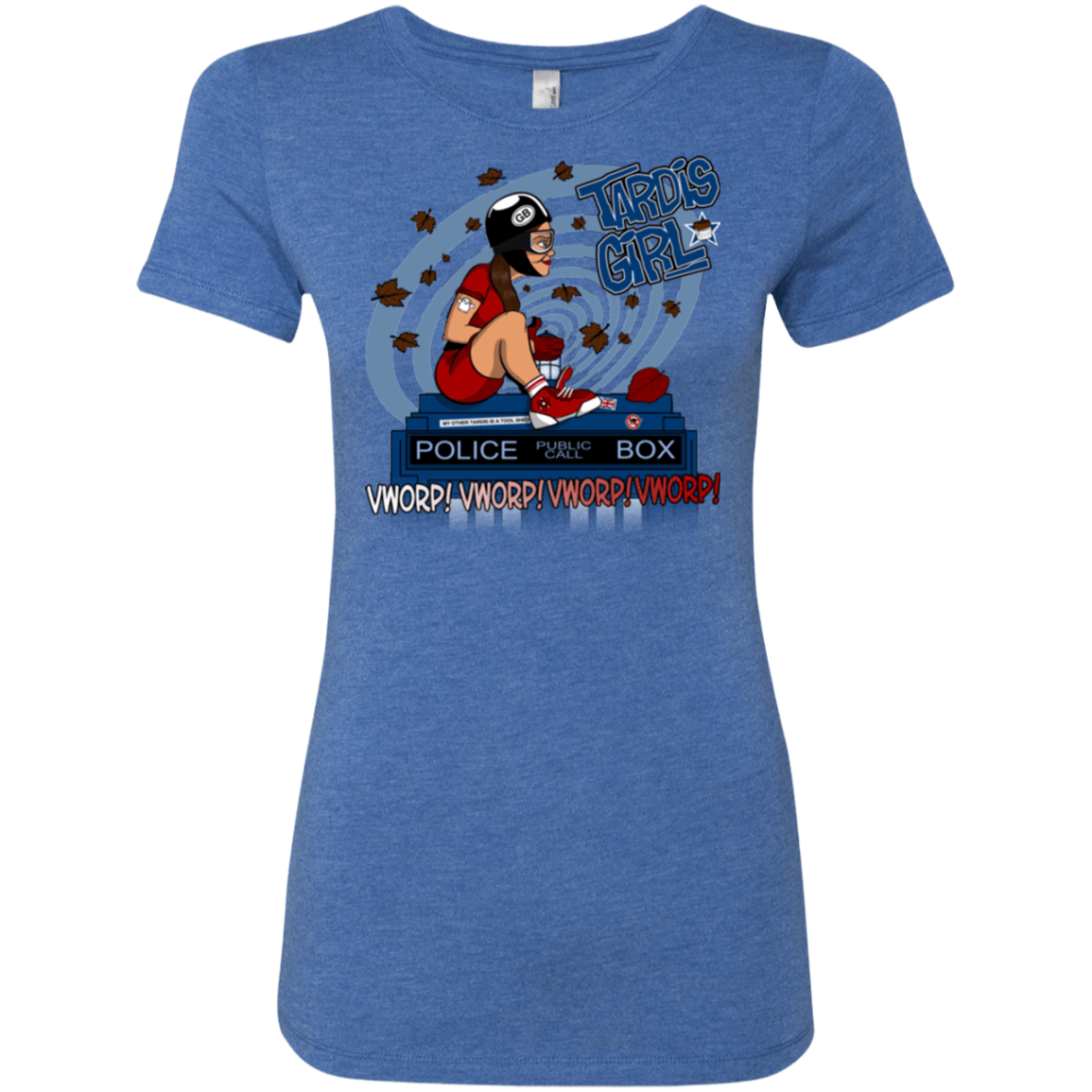 T-Shirts Vintage Royal / Small Tardis Girl Women's Triblend T-Shirt