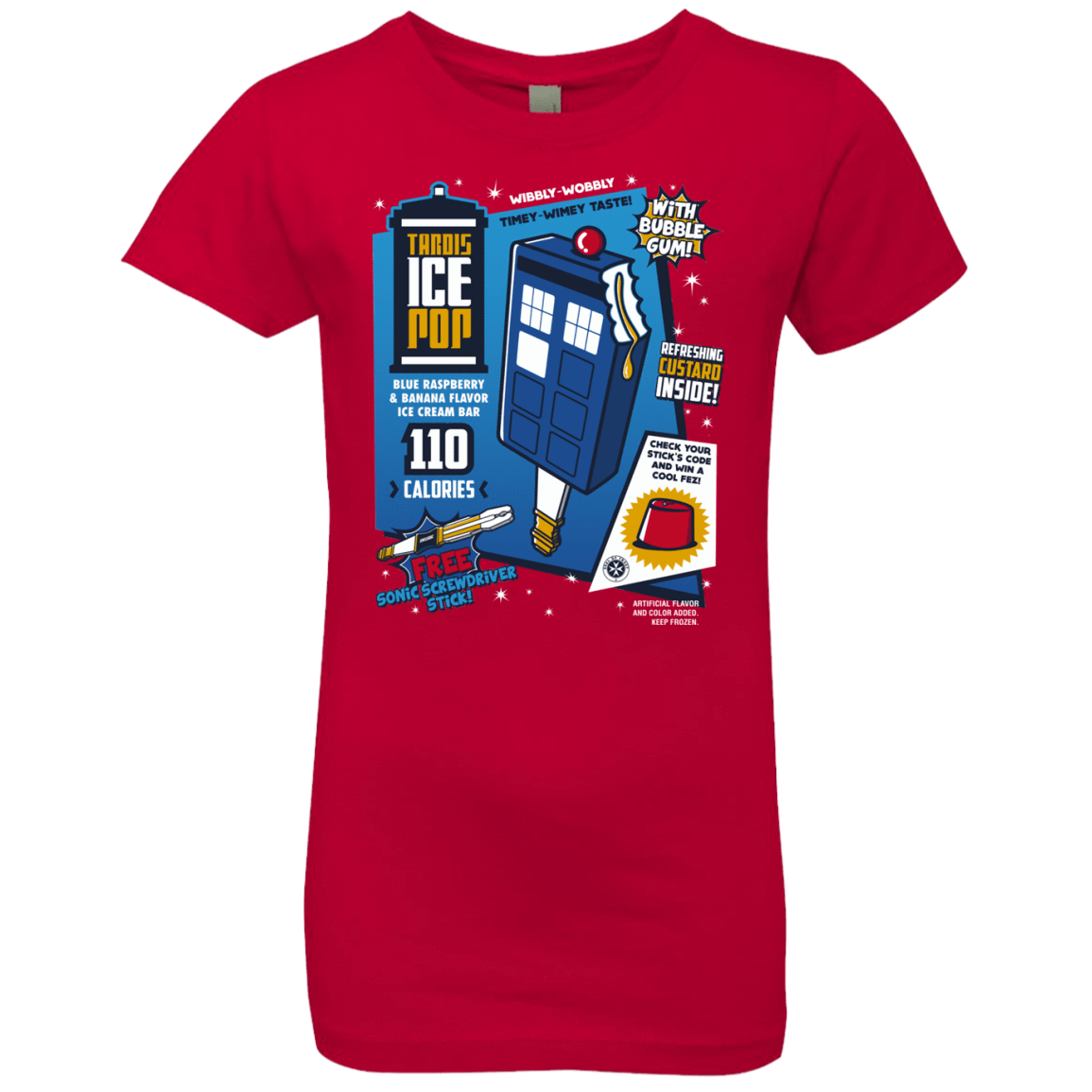 T-Shirts Red / YXS Tardis Ice Pop Girls Premium T-Shirt