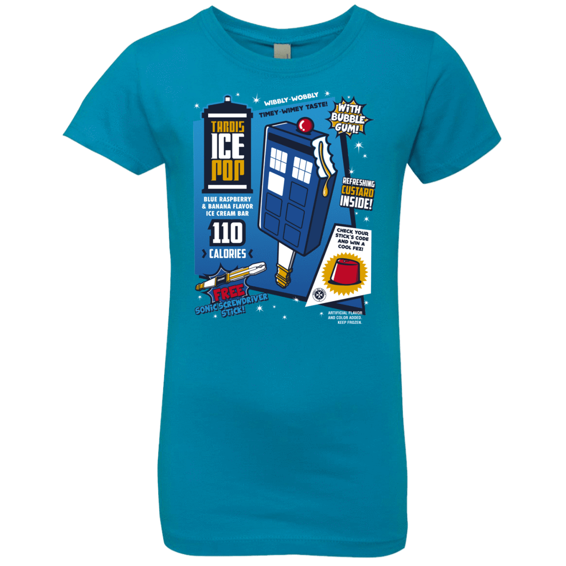 T-Shirts Turquoise / YXS Tardis Ice Pop Girls Premium T-Shirt