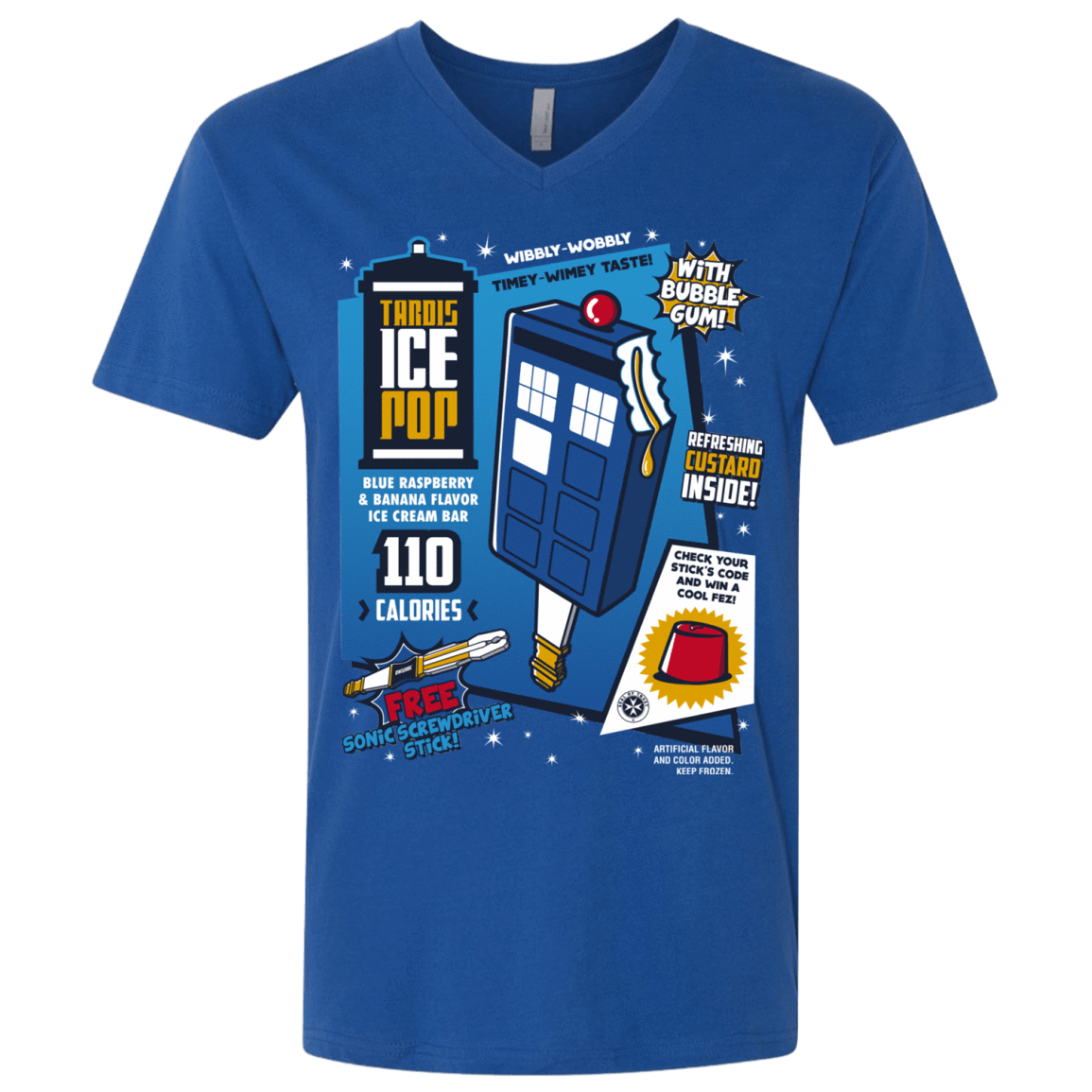 T-Shirts Royal / X-Small Tardis Ice Pop Men's Premium V-Neck