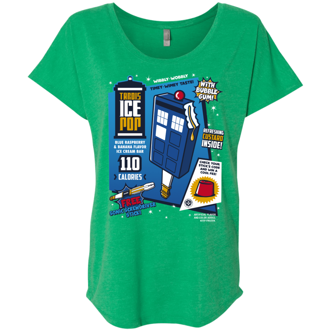 Tardis Ice Pop Triblend Dolman Sleeve