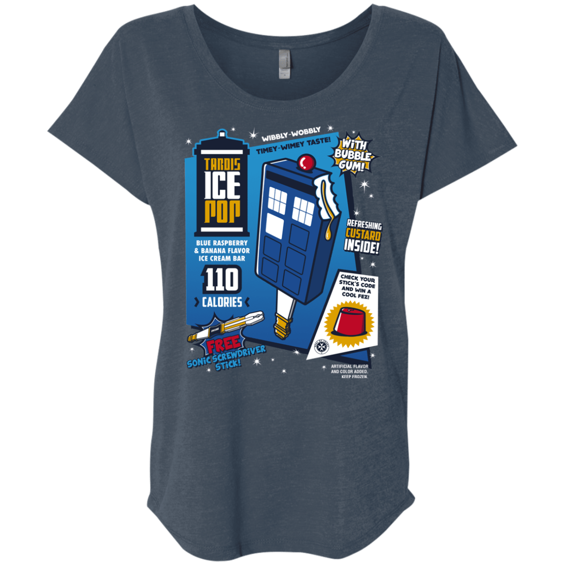 Tardis Ice Pop Triblend Dolman Sleeve