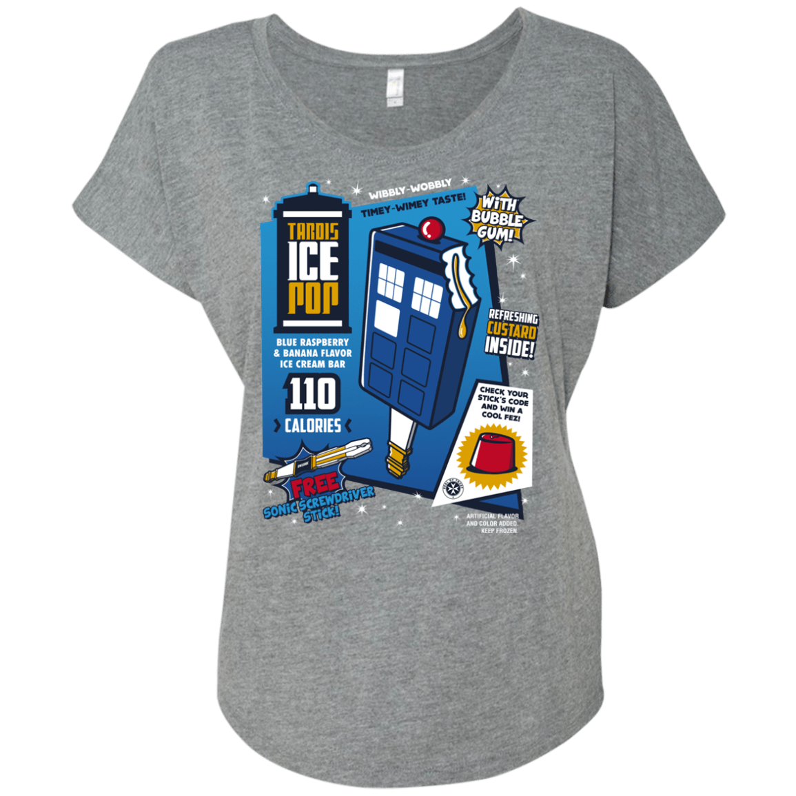 Tardis Ice Pop Triblend Dolman Sleeve