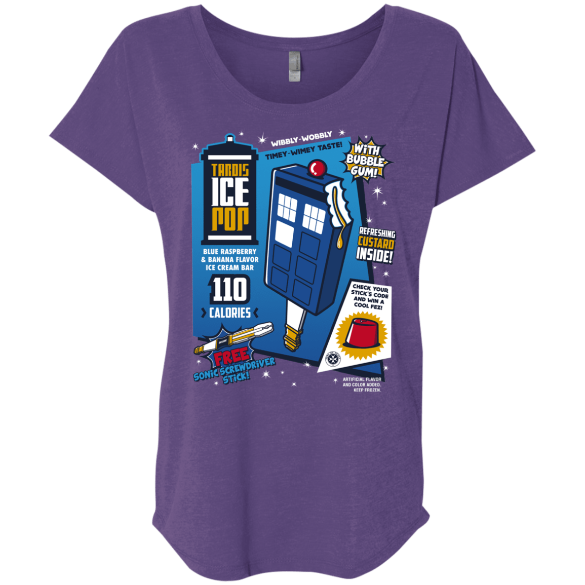 Tardis Ice Pop Triblend Dolman Sleeve
