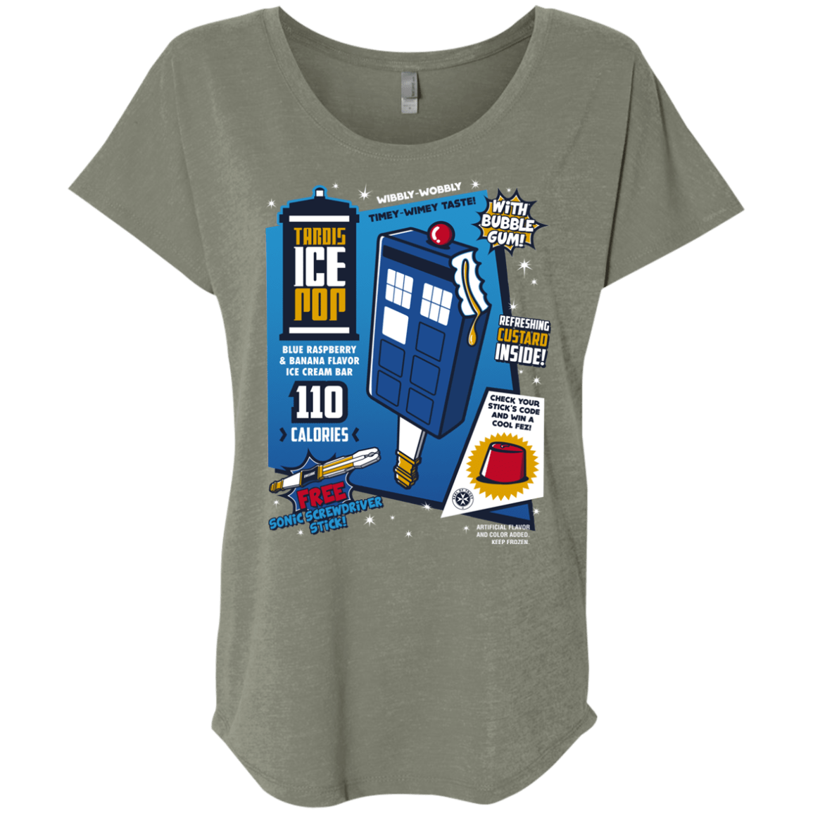Tardis Ice Pop Triblend Dolman Sleeve