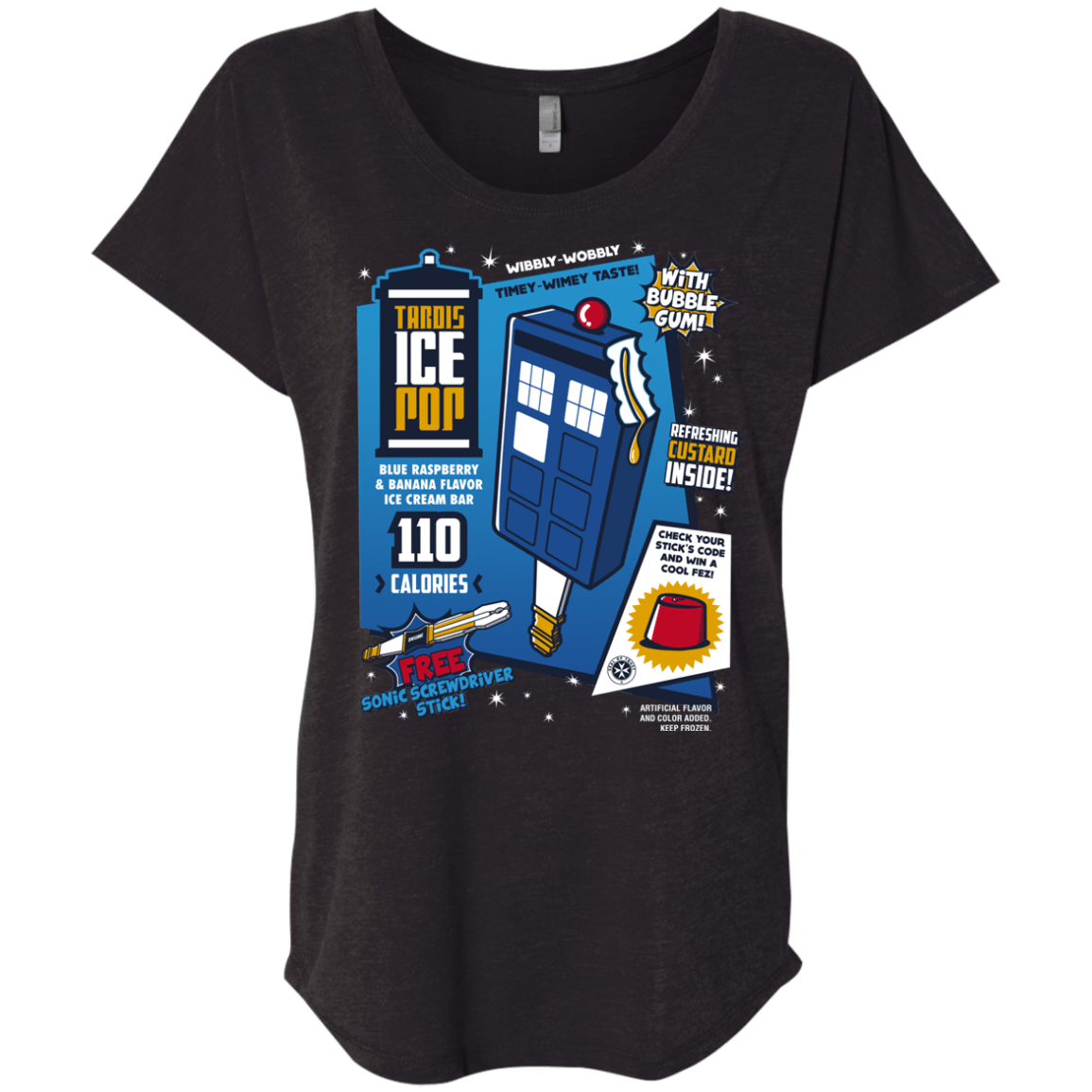 Tardis Ice Pop Triblend Dolman Sleeve