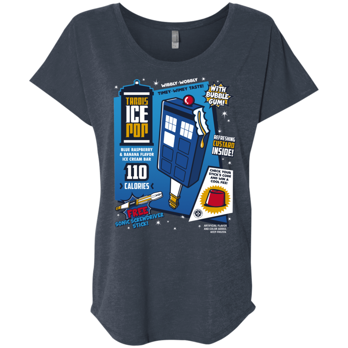 Tardis Ice Pop Triblend Dolman Sleeve