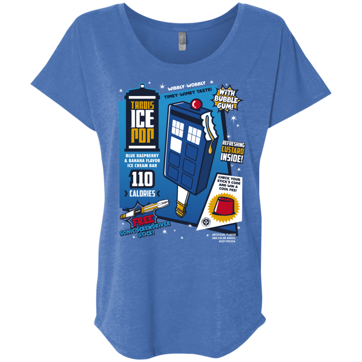 Tardis Ice Pop Triblend Dolman Sleeve