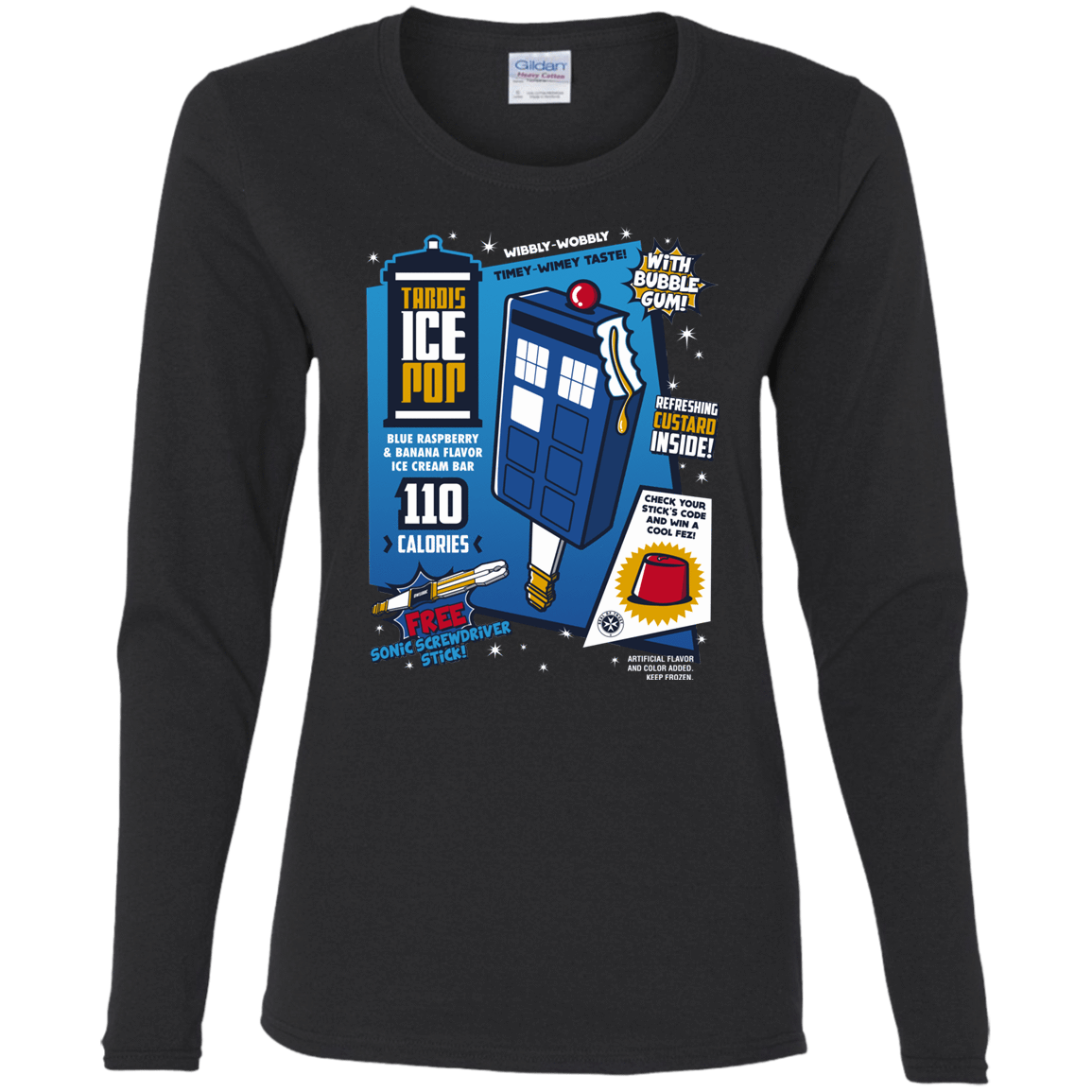T-Shirts Black / S Tardis Ice Pop Women's Long Sleeve T-Shirt