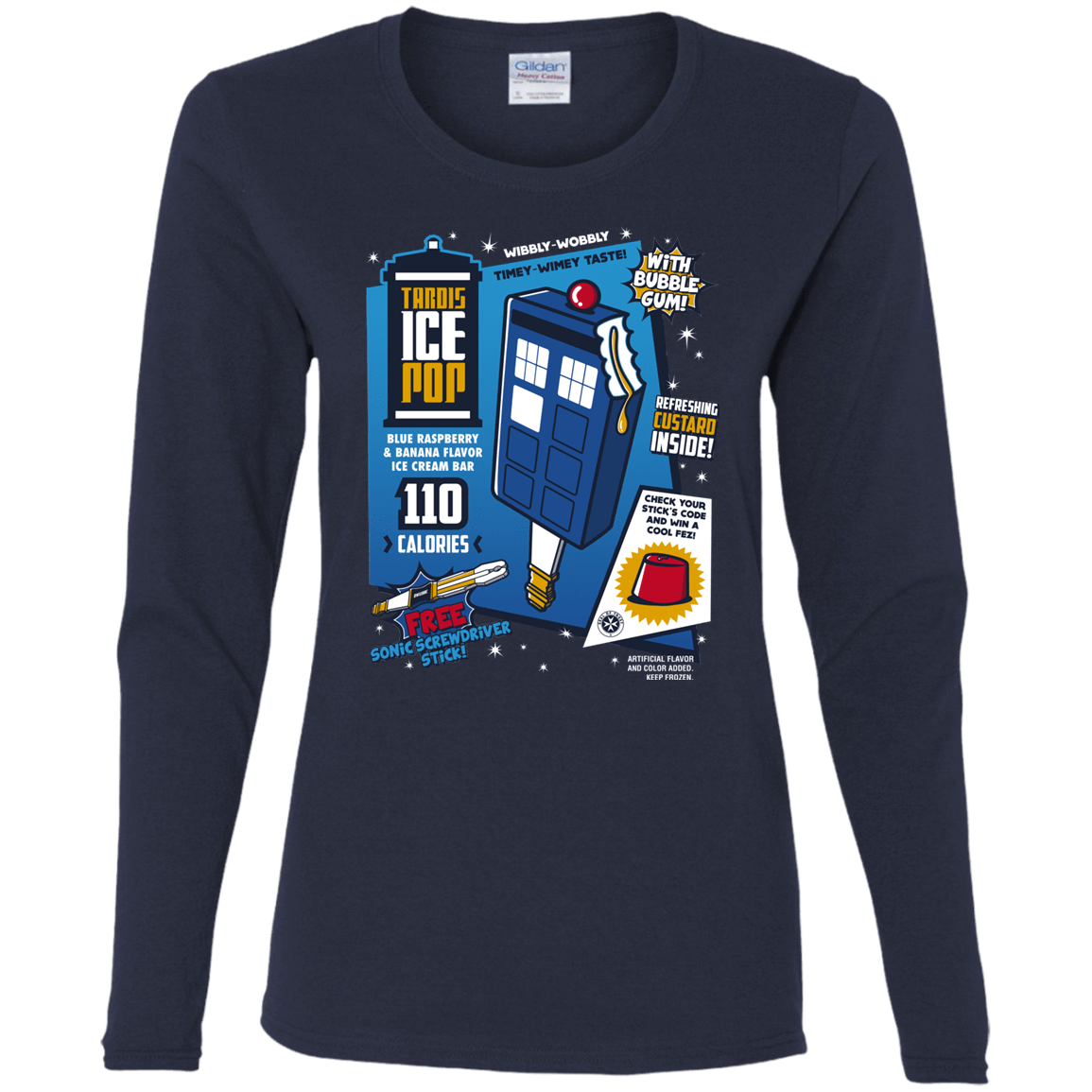 T-Shirts Navy / S Tardis Ice Pop Women's Long Sleeve T-Shirt