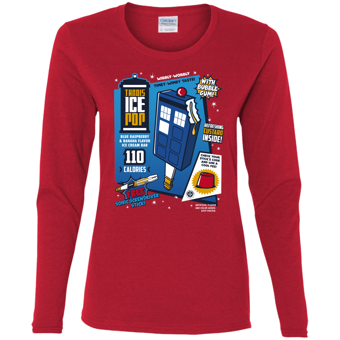 T-Shirts Red / S Tardis Ice Pop Women's Long Sleeve T-Shirt