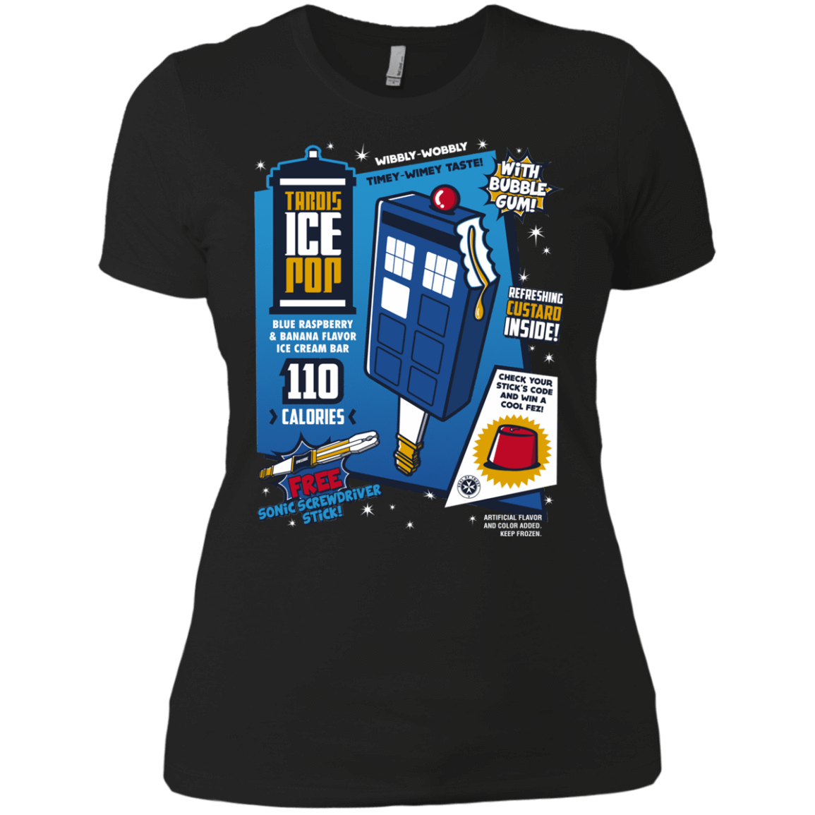 T-Shirts Black / X-Small Tardis Ice Pop Women's Premium T-Shirt