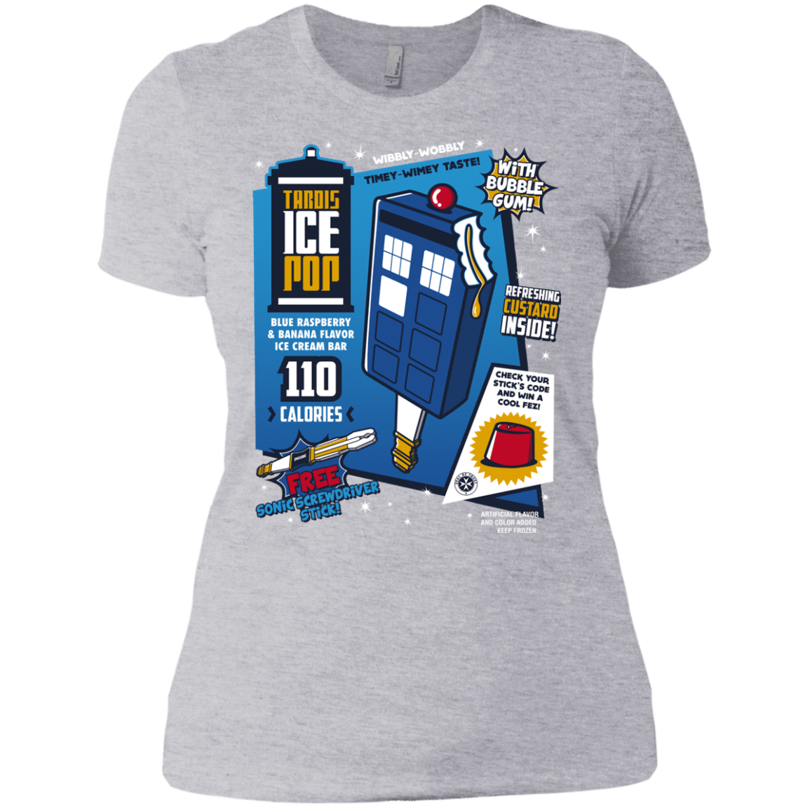 T-Shirts Heather Grey / X-Small Tardis Ice Pop Women's Premium T-Shirt