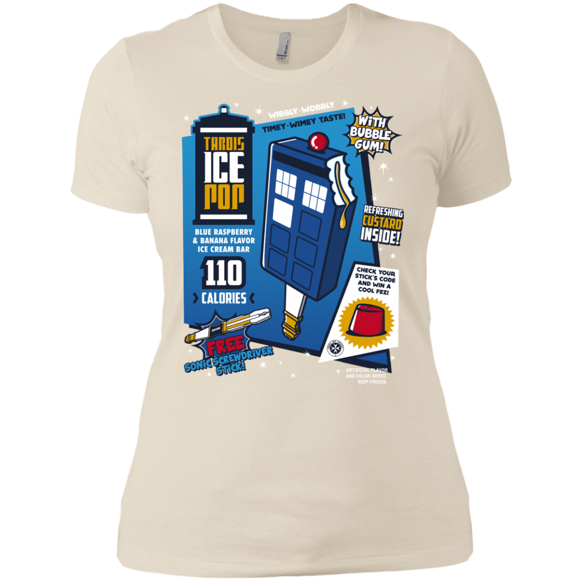T-Shirts Ivory/ / X-Small Tardis Ice Pop Women's Premium T-Shirt