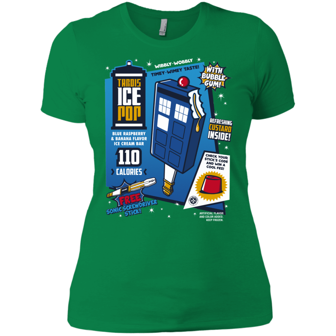T-Shirts Kelly Green / X-Small Tardis Ice Pop Women's Premium T-Shirt