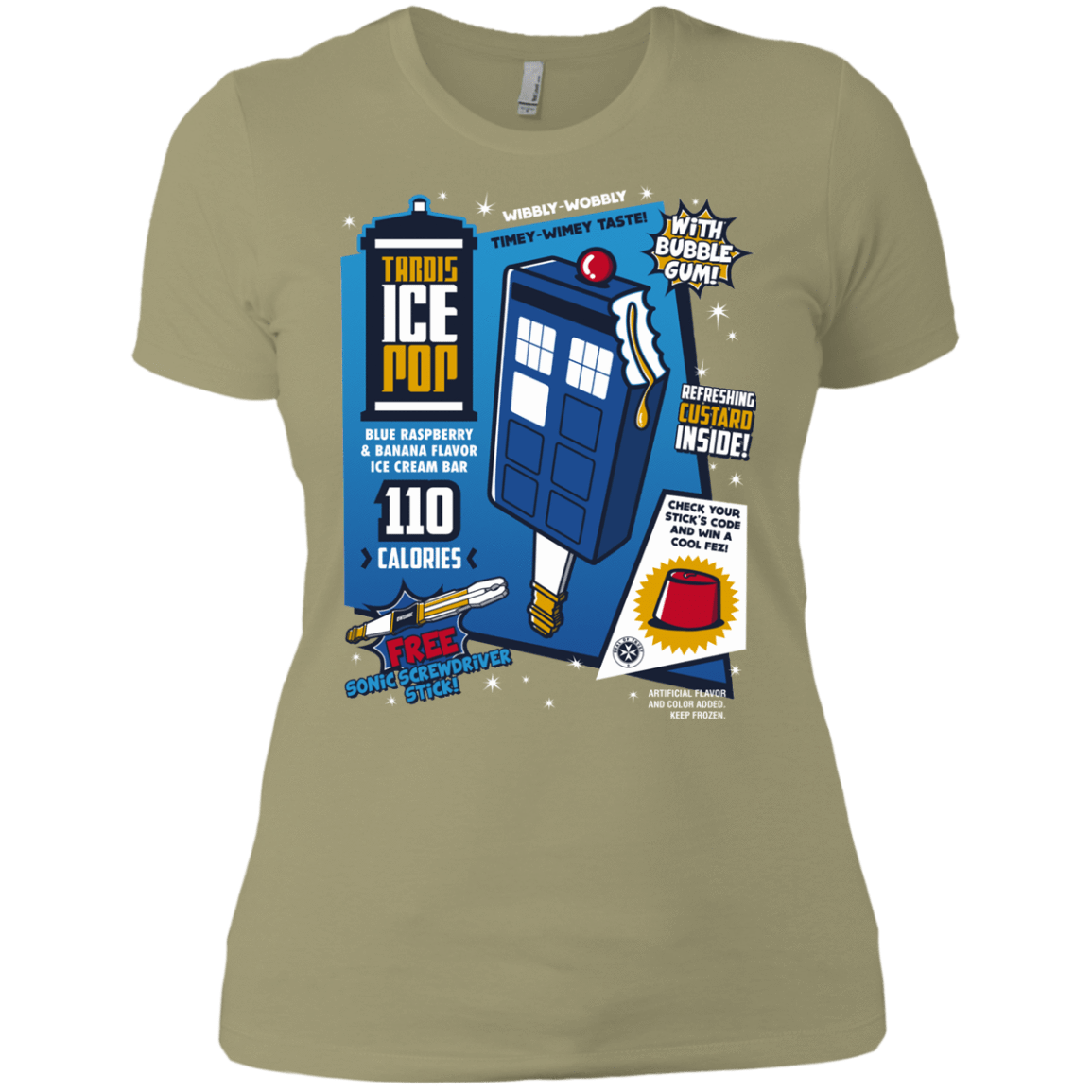 T-Shirts Light Olive / X-Small Tardis Ice Pop Women's Premium T-Shirt