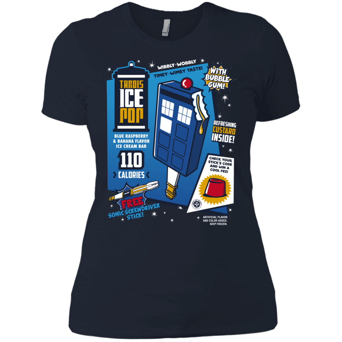 T-Shirts Midnight Navy / X-Small Tardis Ice Pop Women's Premium T-Shirt