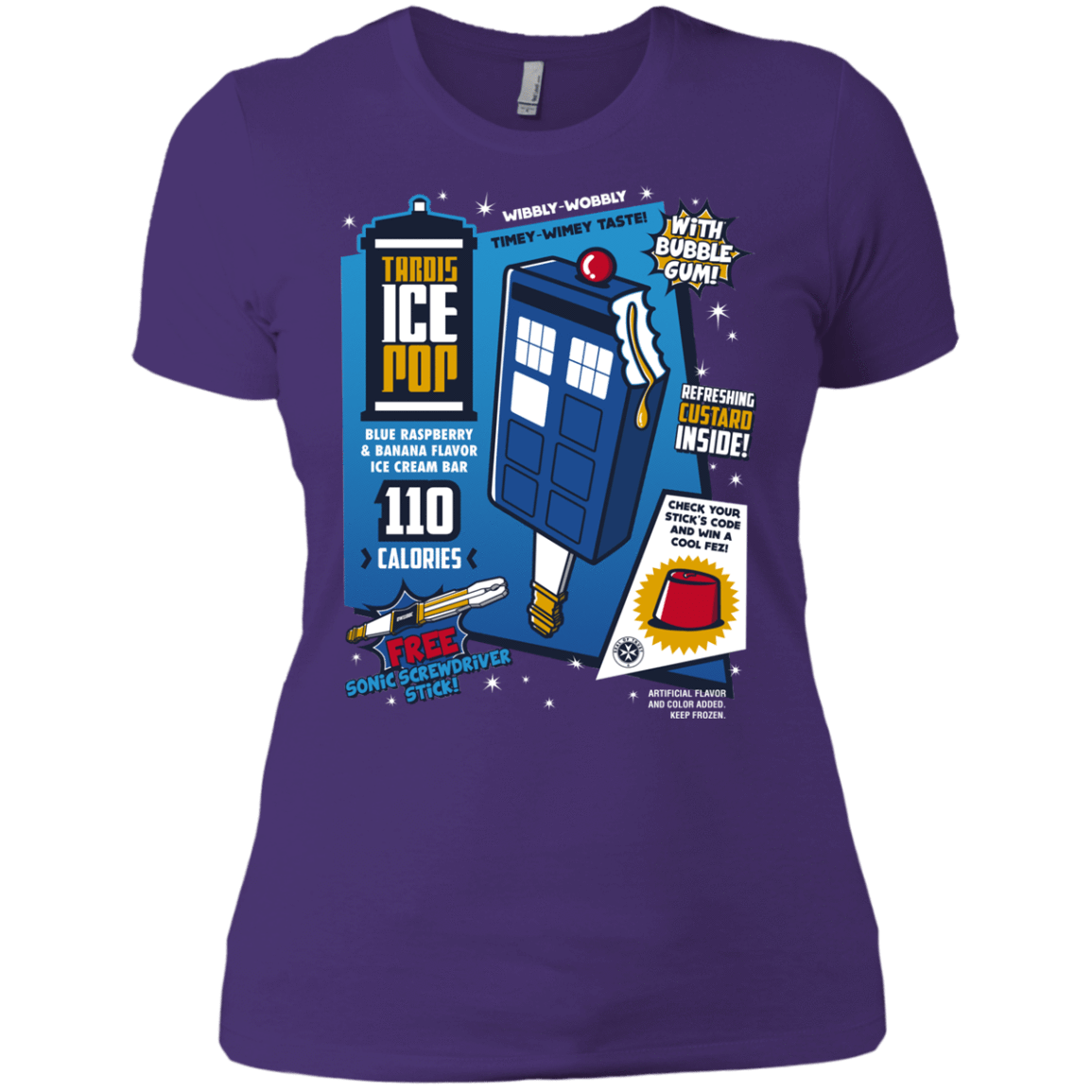 T-Shirts Purple Rush/ / X-Small Tardis Ice Pop Women's Premium T-Shirt