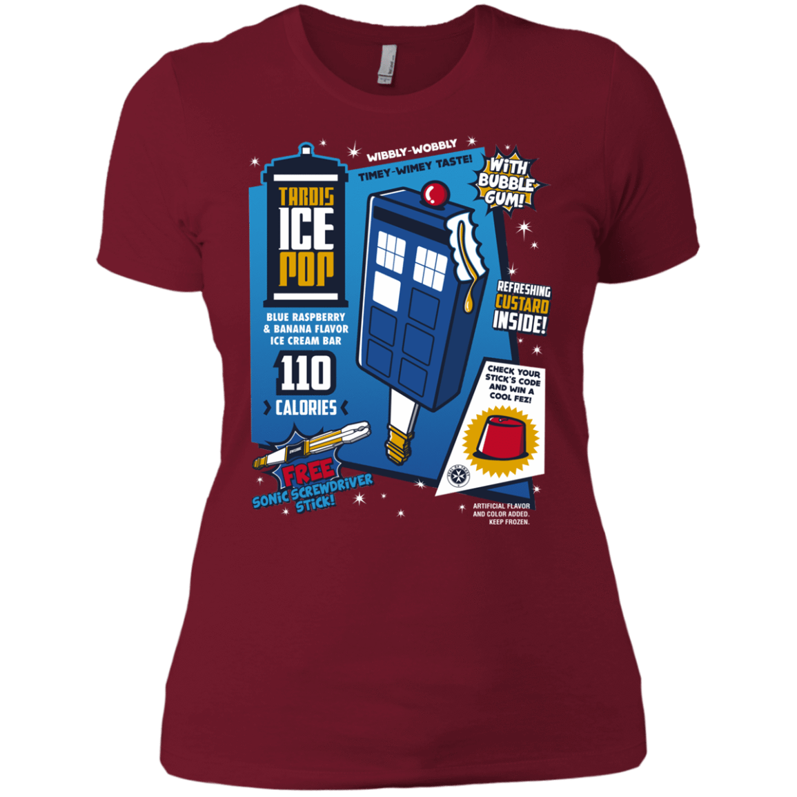 T-Shirts Scarlet / X-Small Tardis Ice Pop Women's Premium T-Shirt