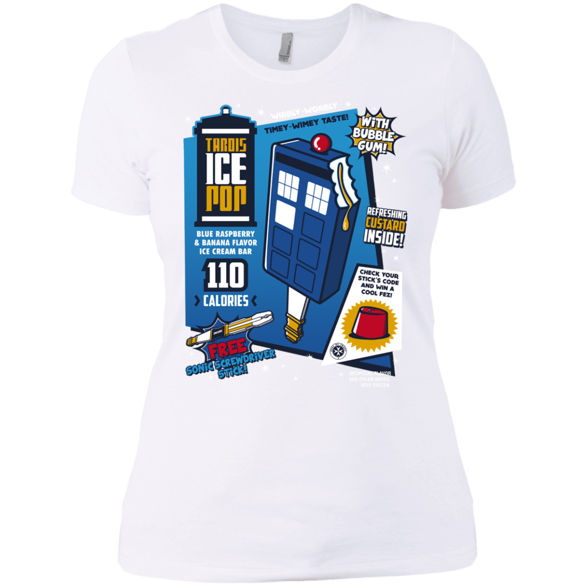 T-Shirts White / X-Small Tardis Ice Pop Women's Premium T-Shirt