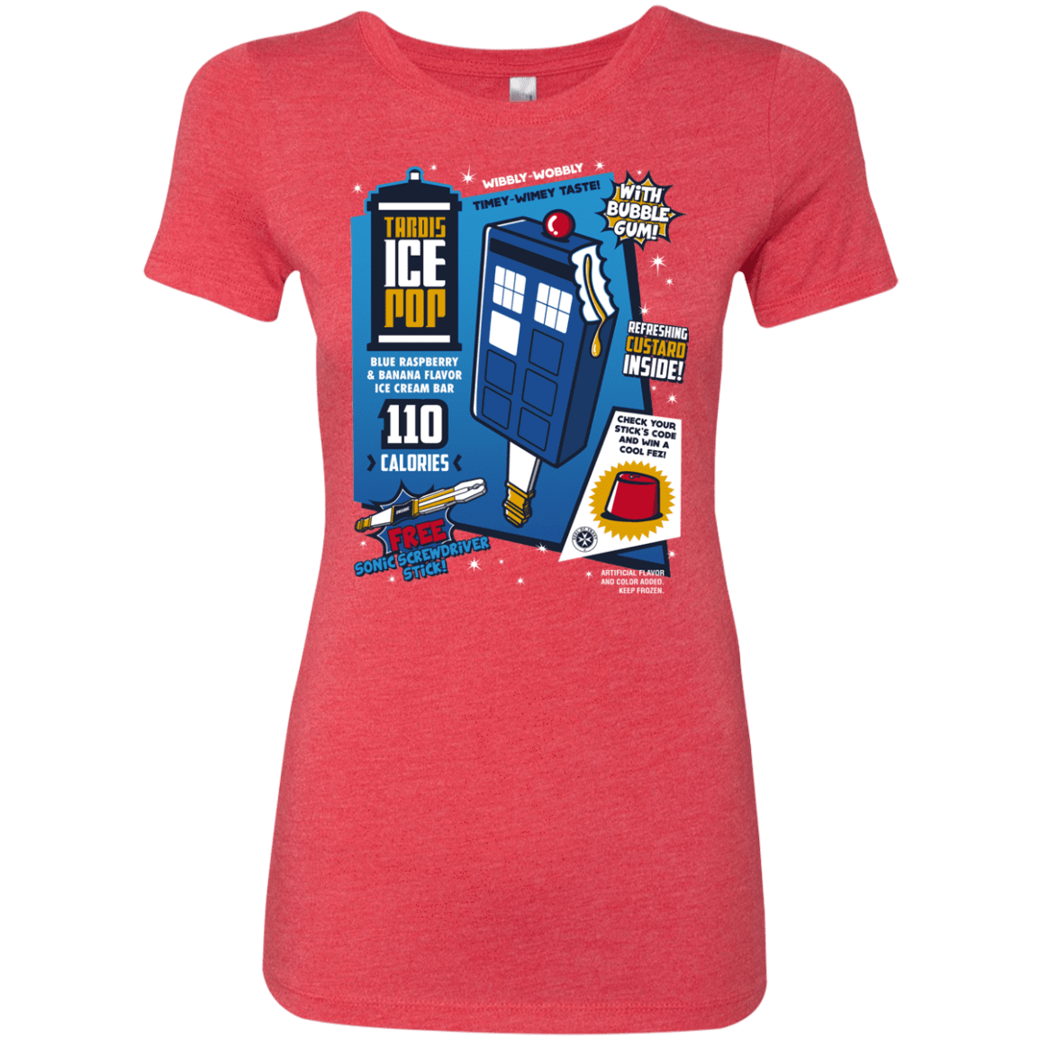 T-Shirts Vintage Red / S Tardis Ice Pop Women's Triblend T-Shirt