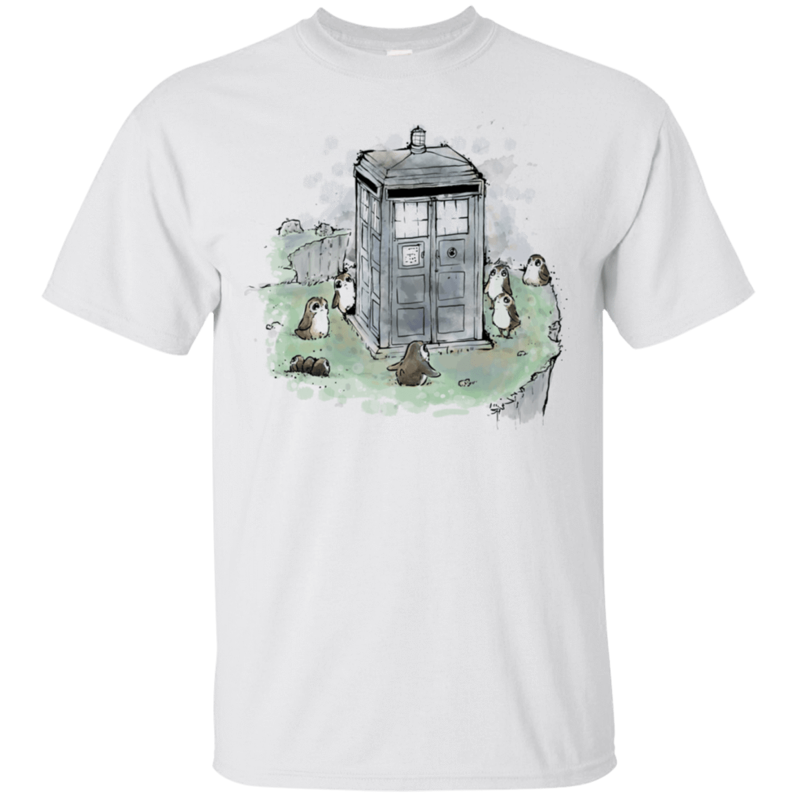 T-Shirts White / S Tardis in Jedi Island T-Shirt