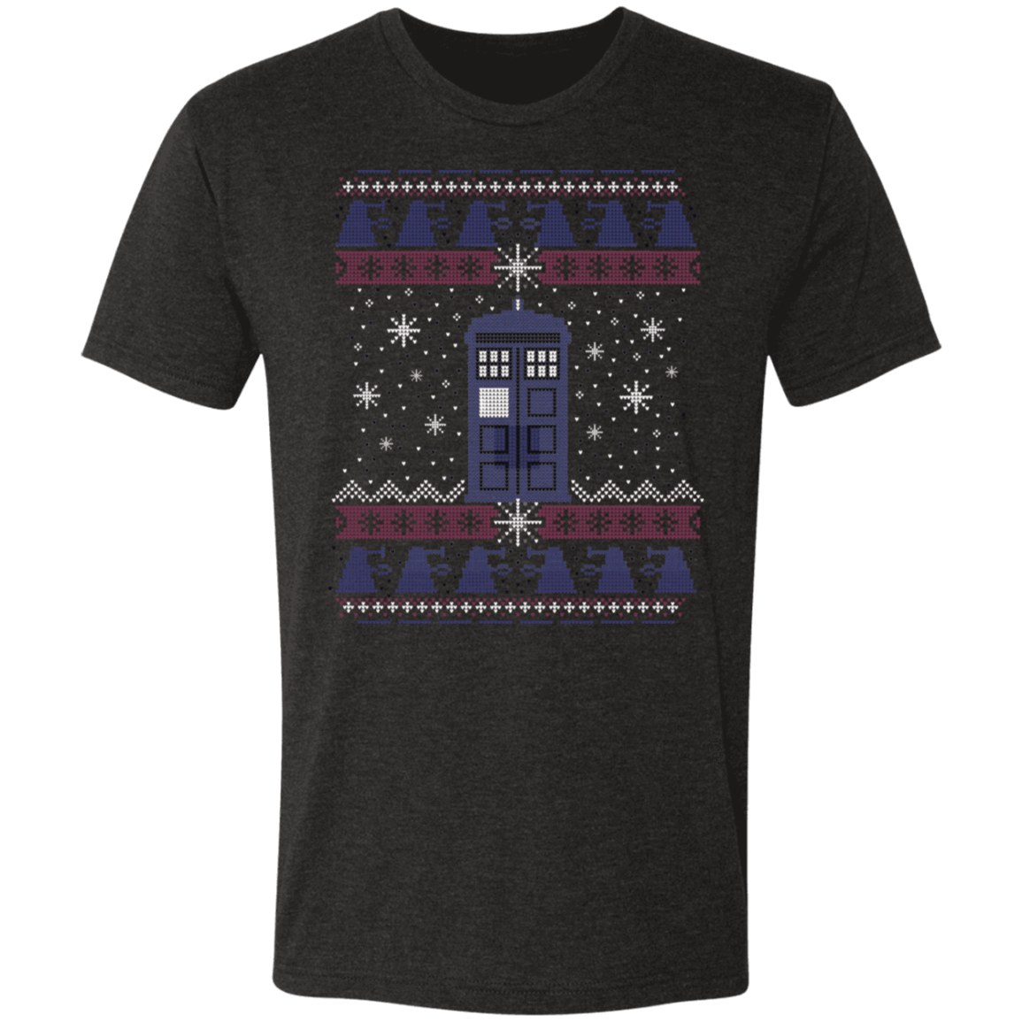 T-Shirts Vintage Black / S Tardis in the Snow Men's Triblend T-Shirt
