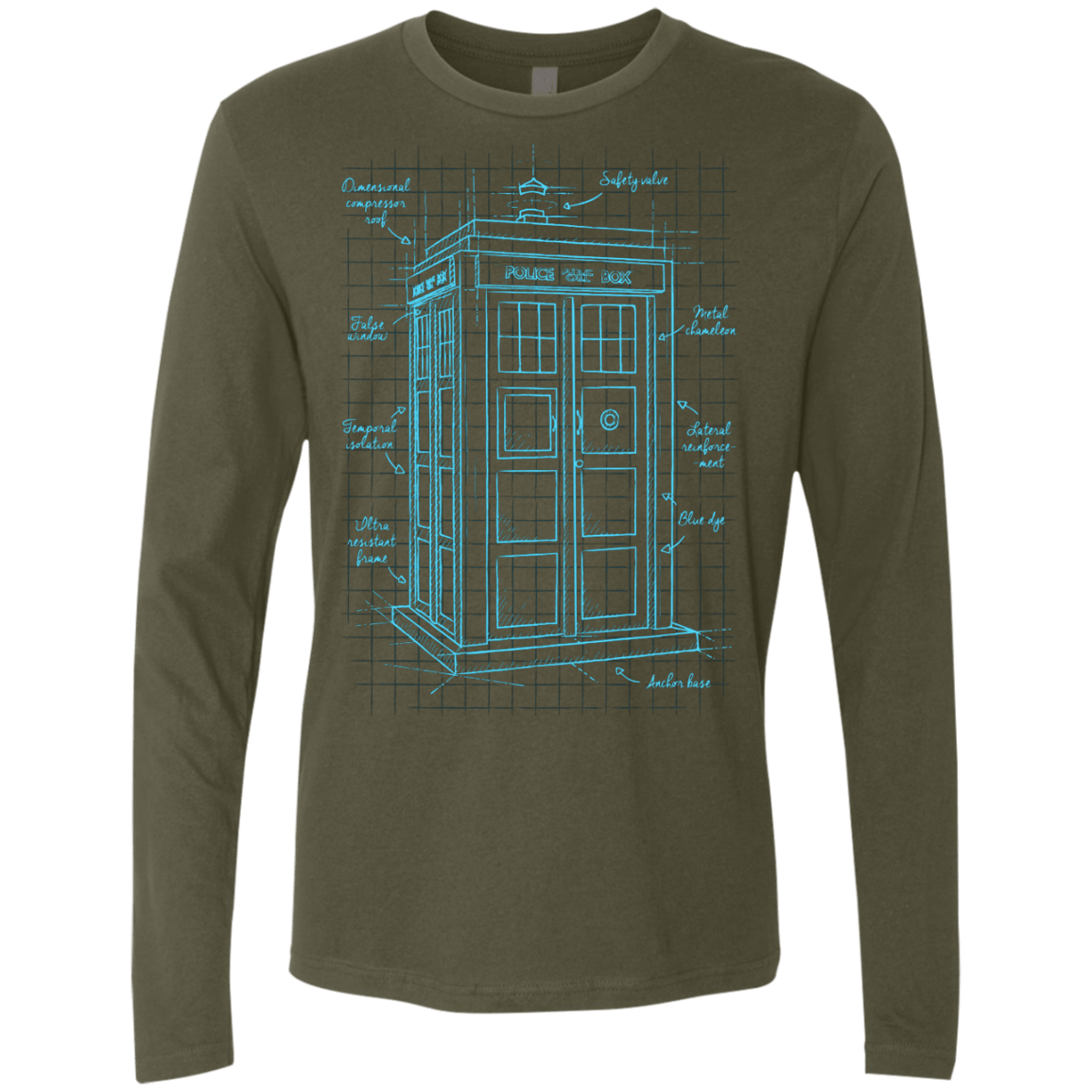 Tardis Plan Men's Premium Long Sleeve