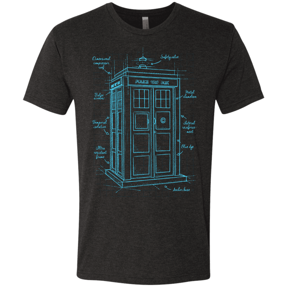 T-Shirts Vintage Black / S Tardis Plan Men's Triblend T-Shirt