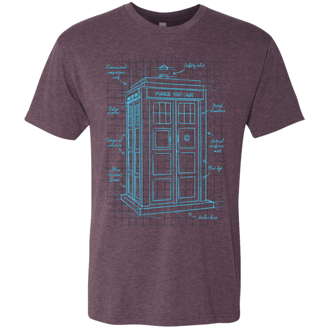 T-Shirts Vintage Purple / S Tardis Plan Men's Triblend T-Shirt