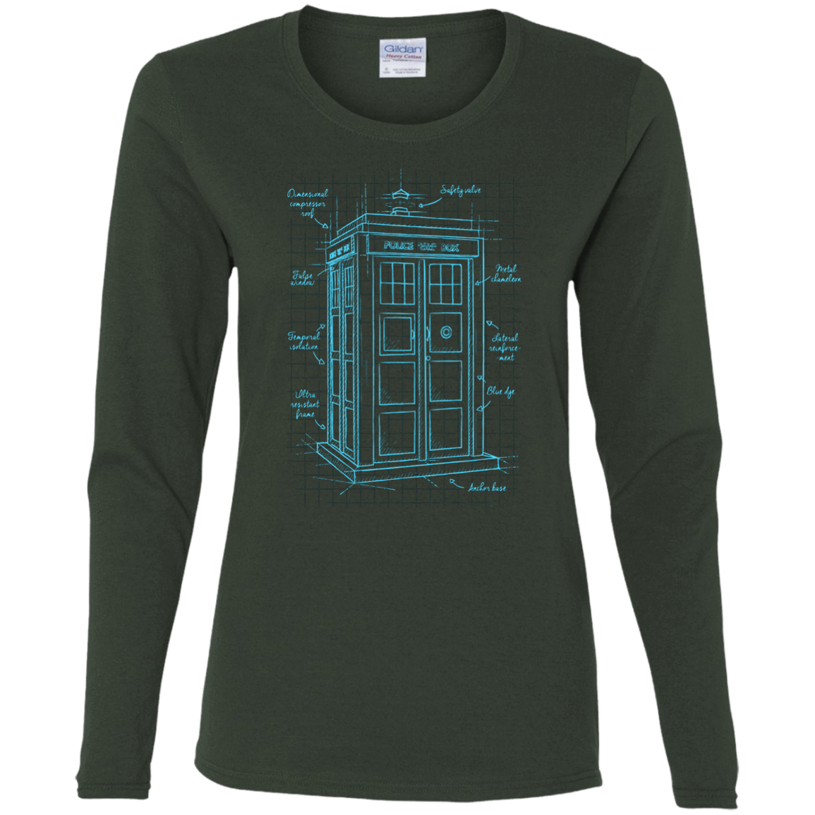 T-Shirts Forest / S Tardis Plan Women's Long Sleeve T-Shirt