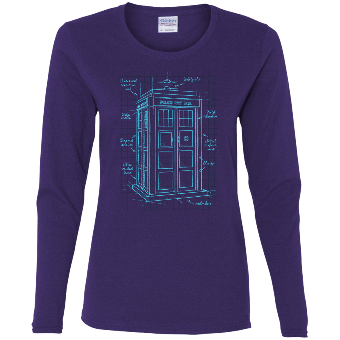 T-Shirts Purple / S Tardis Plan Women's Long Sleeve T-Shirt
