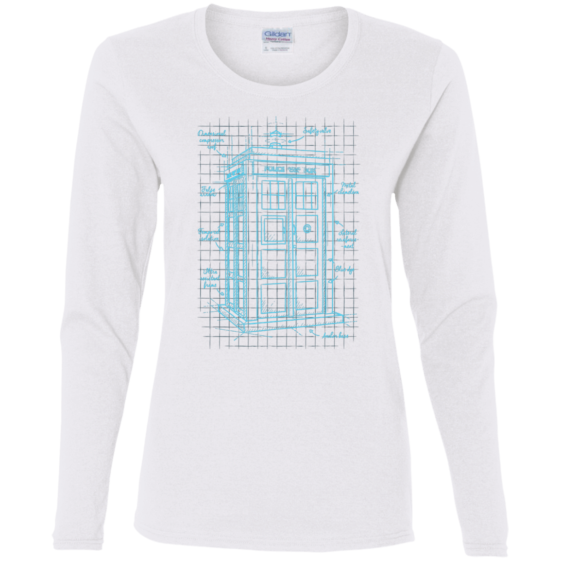 T-Shirts White / S Tardis Plan Women's Long Sleeve T-Shirt