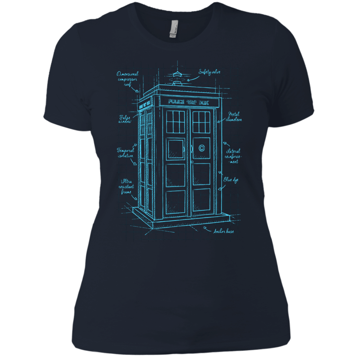 T-Shirts Midnight Navy / X-Small Tardis Plan Women's Premium T-Shirt