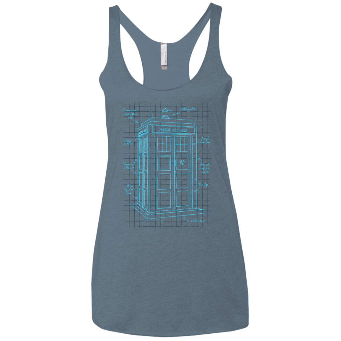 Tardis Plan Women's Triblend Racerback Tank