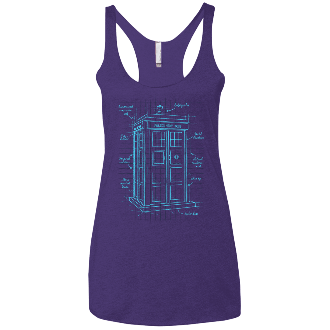 Tardis Plan Women's Triblend Racerback Tank