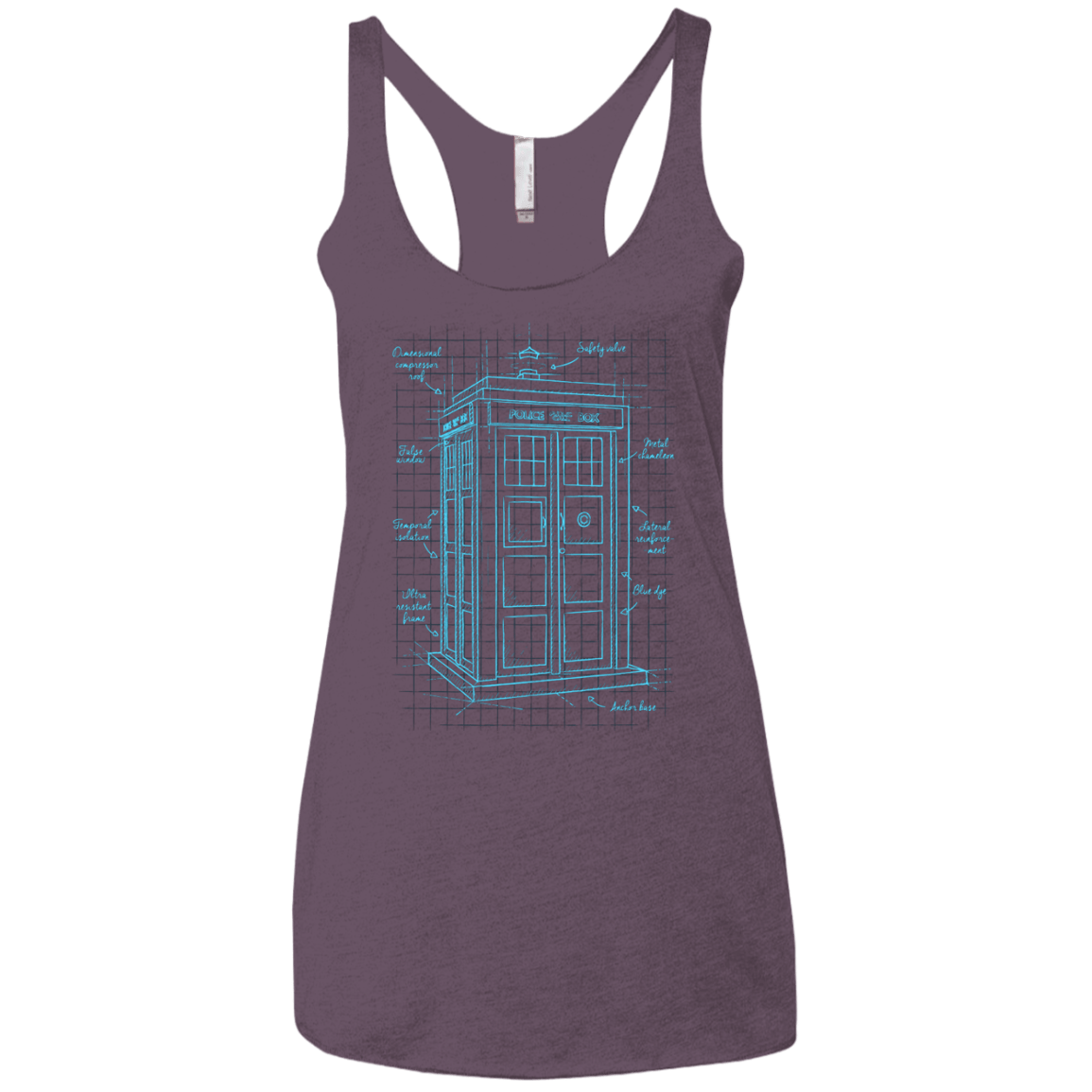 Tardis Plan Women's Triblend Racerback Tank