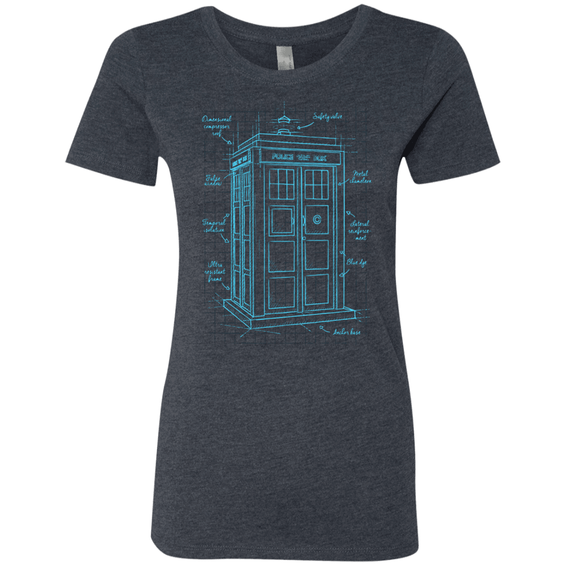 T-Shirts Vintage Navy / S Tardis Plan Women's Triblend T-Shirt
