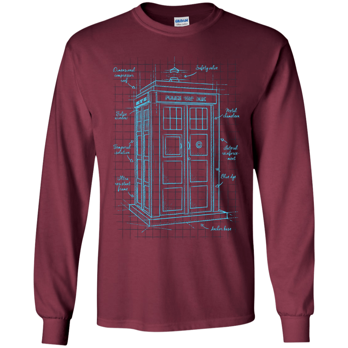 Tardis Plan Youth Long Sleeve T-Shirt