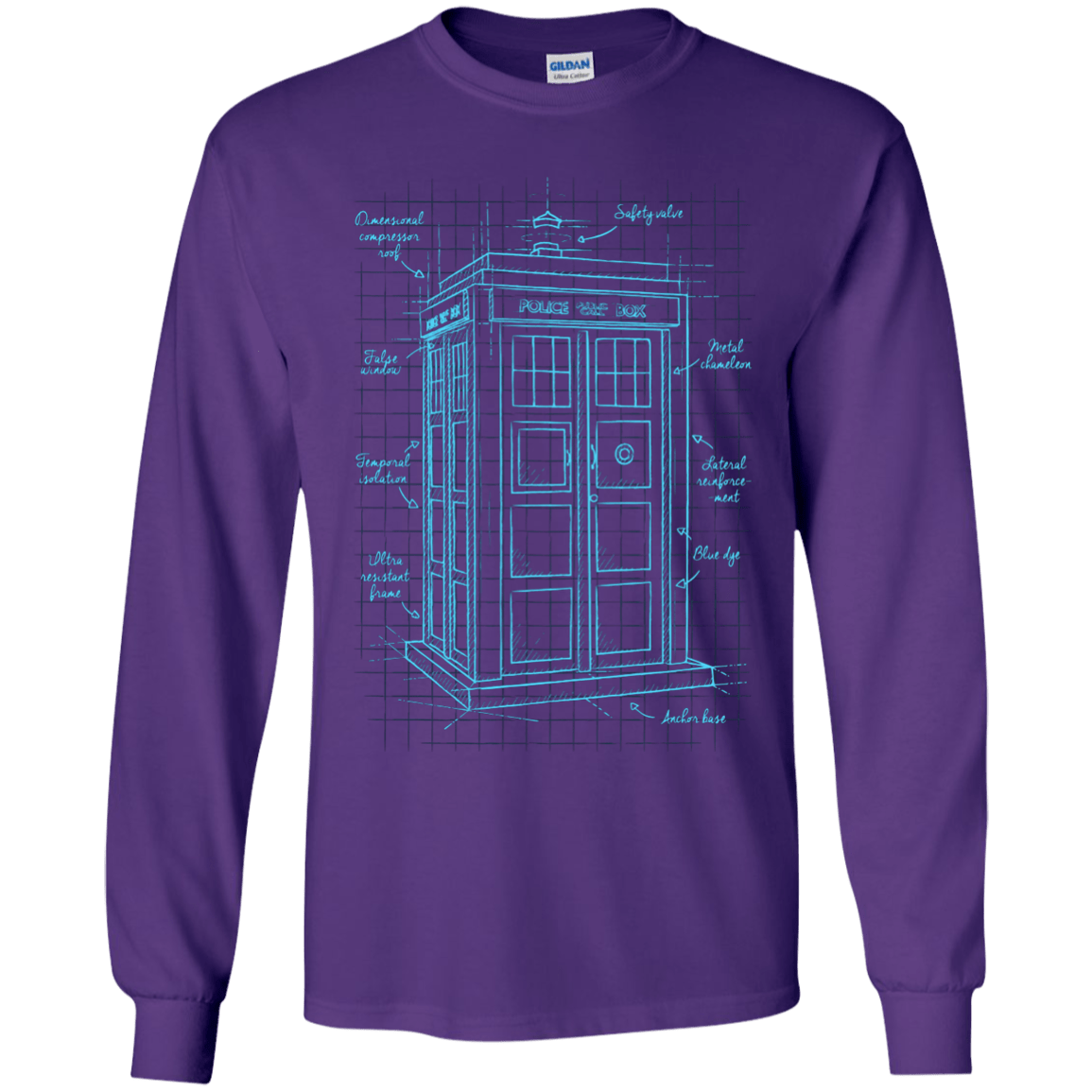 Tardis Plan Youth Long Sleeve T-Shirt