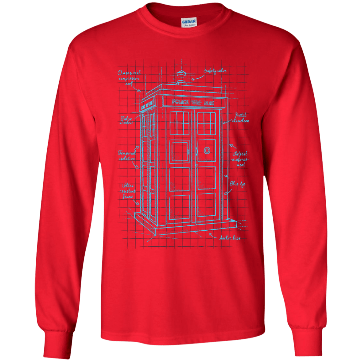 Tardis Plan Youth Long Sleeve T-Shirt
