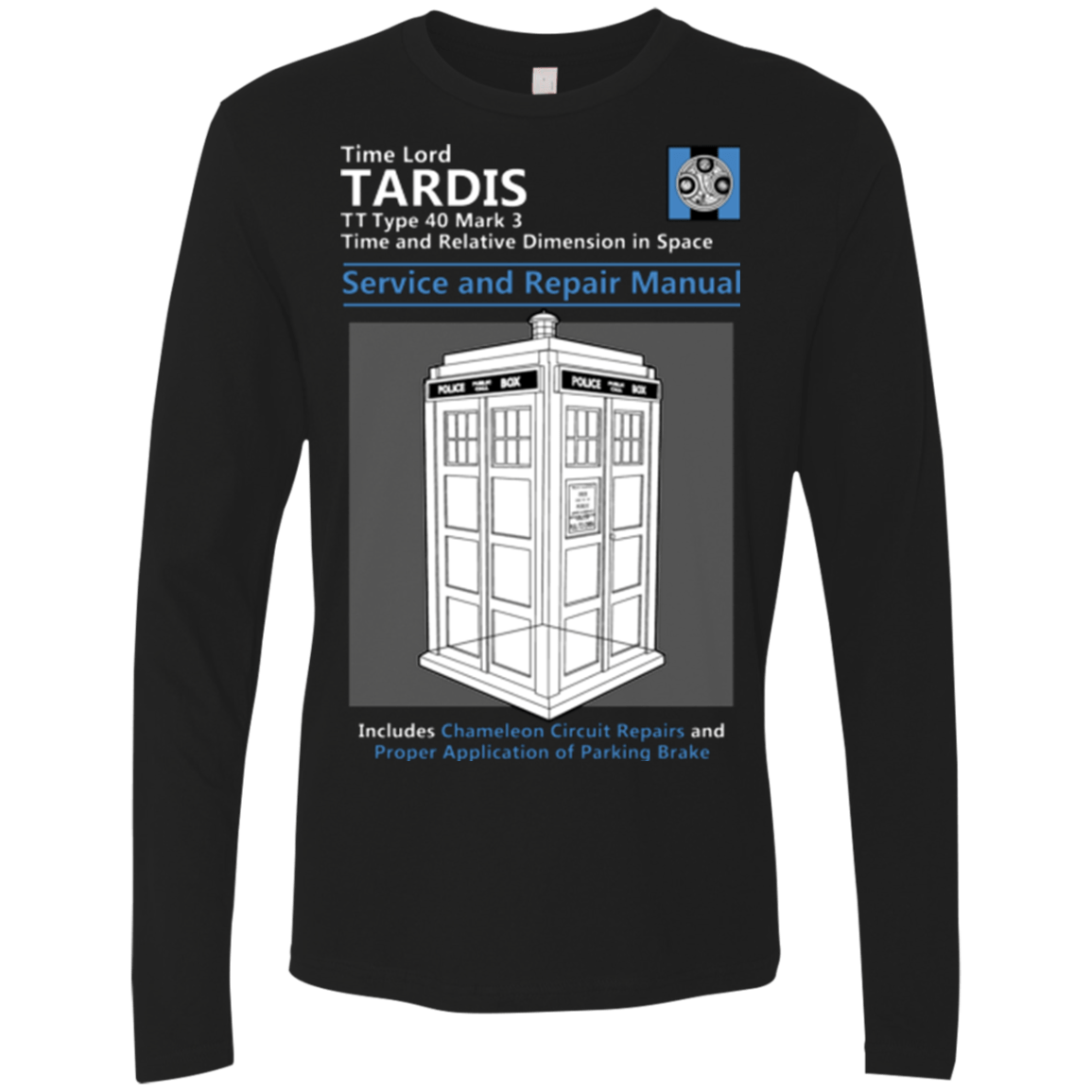 T-Shirts Black / Small TARDIS SERVICE AND REPAIR MANUAL Men's Premium Long Sleeve