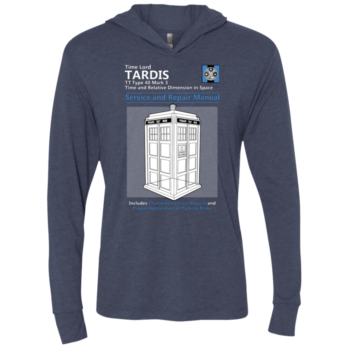 T-Shirts Vintage Navy / X-Small TARDIS SERVICE AND REPAIR MANUAL Triblend Long Sleeve Hoodie Tee